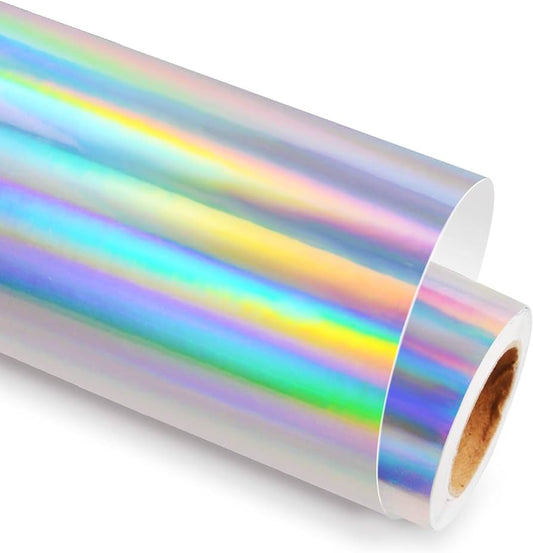 Media One Holographic Printable Vinyl Roll with a Shiny, Iridescent Finish for Craft Projects
