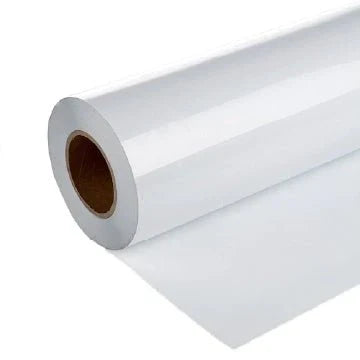 Gloss vinyl 6 mil roll with grey back and permanent adhesive for durable applications