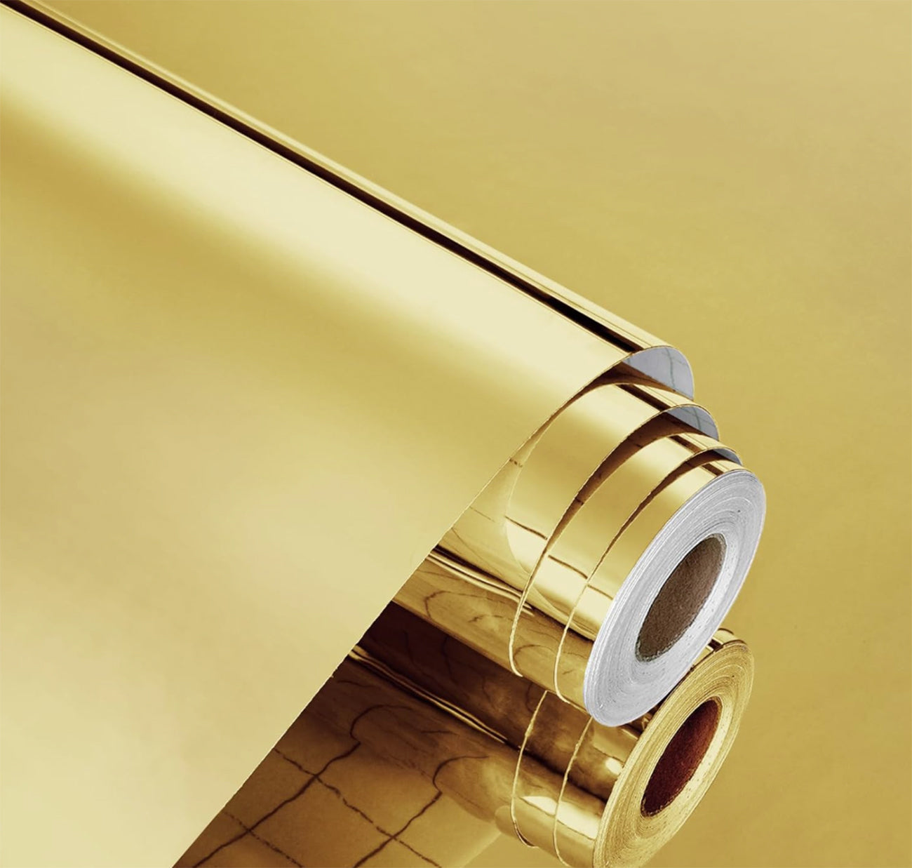 GOLDBF - 6mil Gold Mirror Chrome Vinyl with Bubble-Free Permanent Adhesive