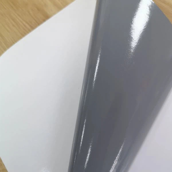 55MBFP - 5.5mil Matte Grey Back Vinyl with Bubble-Free, Permanent Adhesive