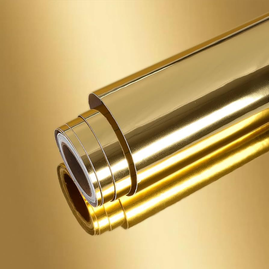 GGOLD - 6mil Gold Mirror Chrome Vinyl with Bubble-Free Permanent Adhesive