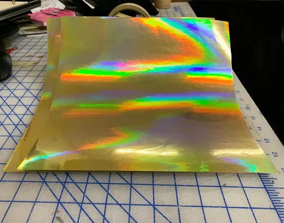 RGHOLO - 6mil Rose Gold Holographic with Permanent Adhesive